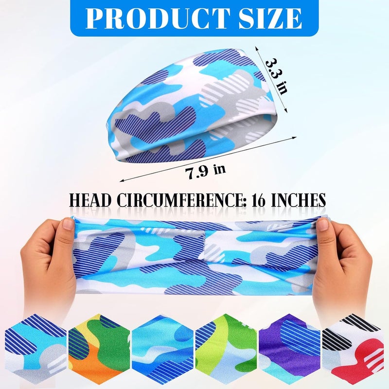 JOLYEAK 6Pcs Kids Athletic Sweatbands,Boys Headbands for Sports,Breathable Elastic Headband for Boys and Girls Basketball, Football, Baseball, Running - Image 2